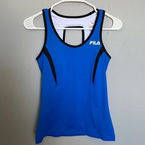 Fila XS blue scoop neck athletic tank top athletic tennis prep run workout run